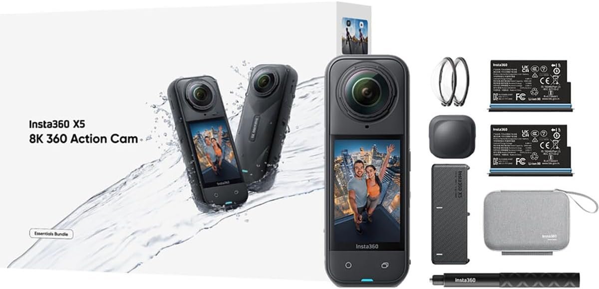 Insta360 X5 Essentials Bundle – 8K Waterproof 360 Action Camera Kit 9 Insta360 X5 Essentials Bundle – 8K Waterproof 360 Action Camera Kit - Image 3