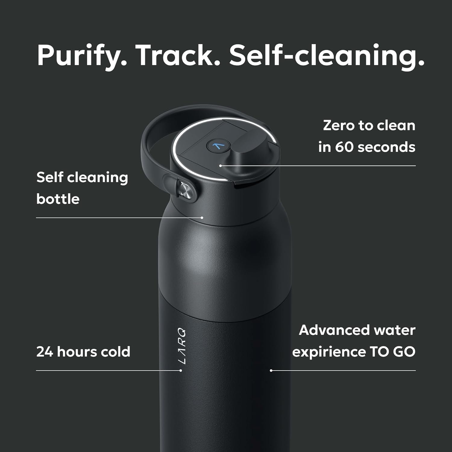 LARQ PureVis 2 – UV Water Purifier, Self-Cleaning, App Hydration Tracking, Double-Wall Insulated, Filter Straw, Detachable Handle 8 LARQ PureVis 2 – UV Water Purifier, Self-Cleaning, App Hydration Tracking, Double-Wall Insulated, Filter Straw, Detachable Handle - Image 2