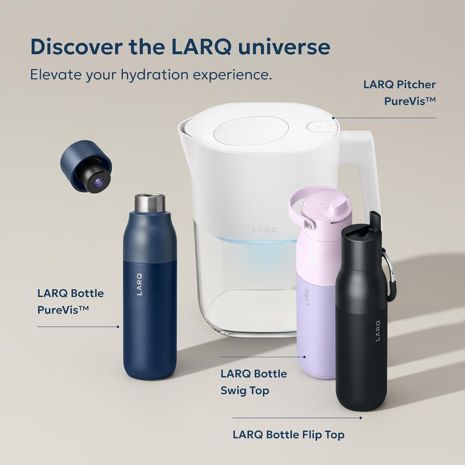 LARQ PureVis 2 – UV Water Purifier, Self-Cleaning, App Hydration Tracking, Double-Wall Insulated, Filter Straw, Detachable Handle 9 LARQ PureVis 2 – UV Water Purifier, Self-Cleaning, App Hydration Tracking, Double-Wall Insulated, Filter Straw, Detachable Handle - Image 3