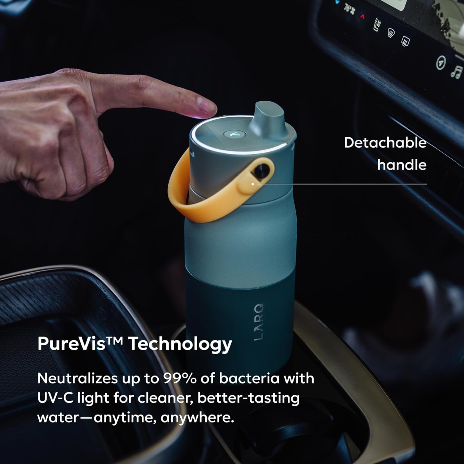 LARQ PureVis 2 – UV Water Purifier, Self-Cleaning, App Hydration Tracking, Double-Wall Insulated, Filter Straw, Detachable Handle 13 LARQ PureVis 2 – UV Water Purifier, Self-Cleaning, App Hydration Tracking, Double-Wall Insulated, Filter Straw, Detachable Handle - Image 7