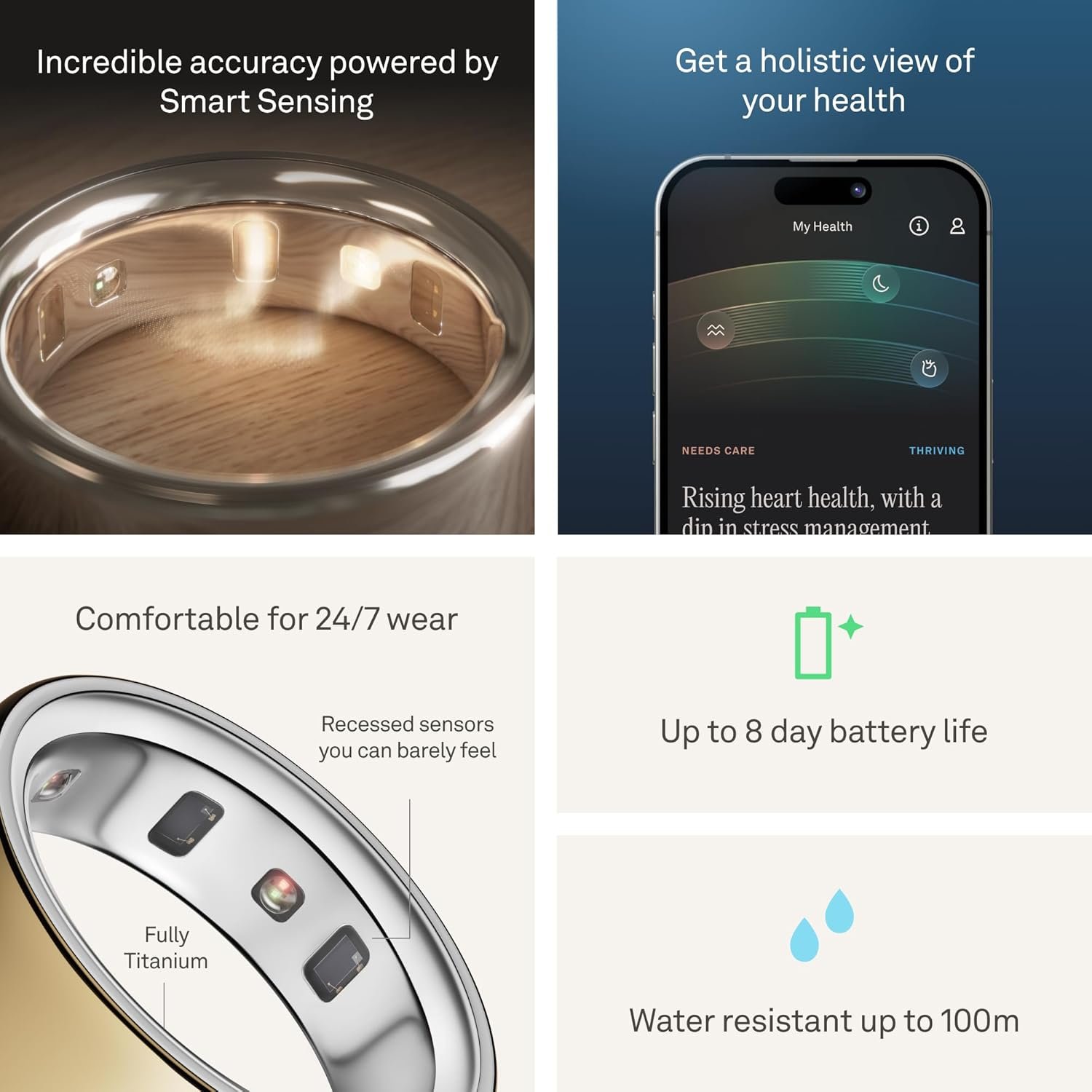 Oura Ring 4 Gold – Smart Health & Sleep Tracker, Size 8, Biometric Wearable 11 Oura Ring 4 Gold – Smart Health & Sleep Tracker, Size 8, Biometric Wearable - Image 5