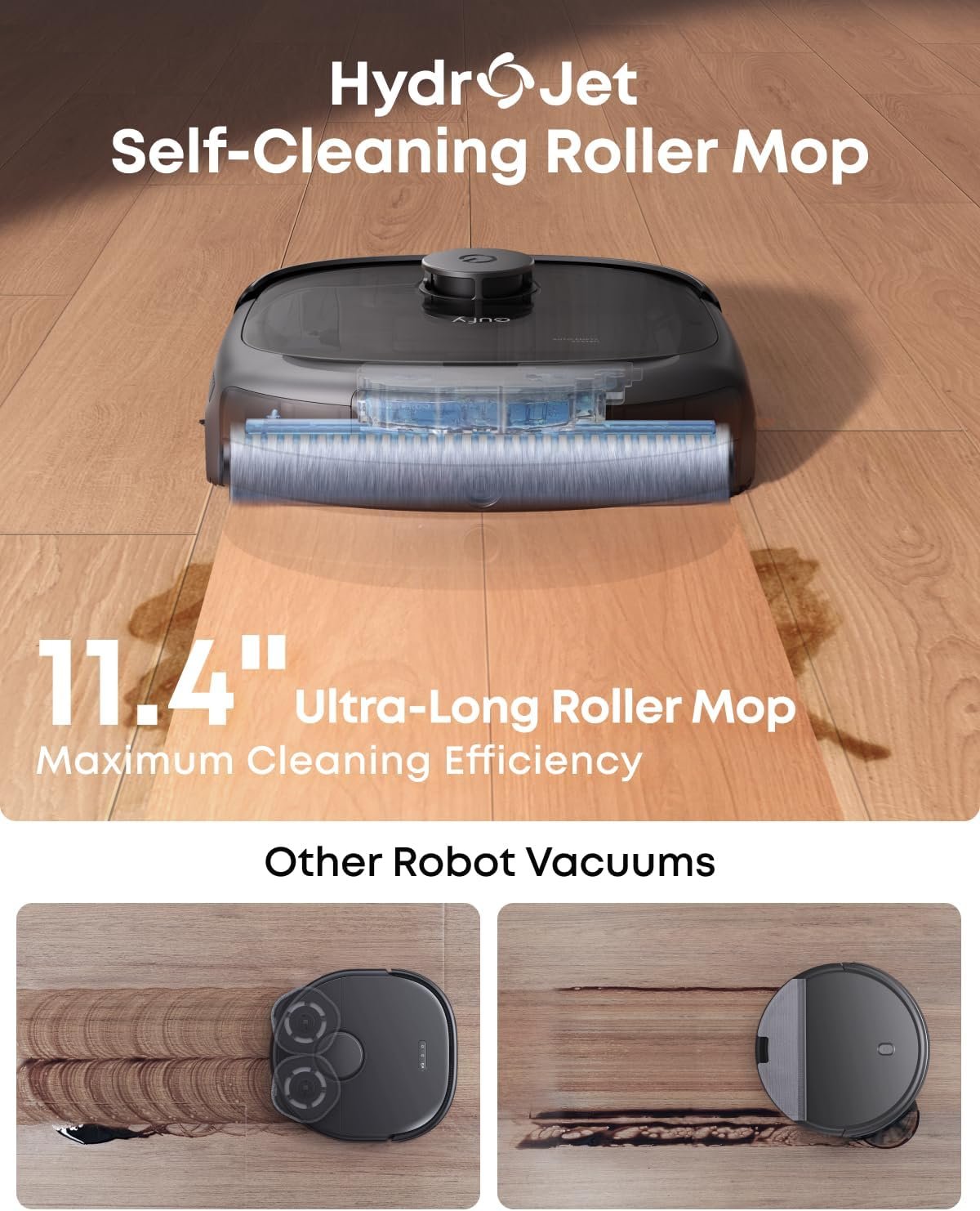 eufy Robot Vacuum – All-in-One Vacuum & Mop, 20,000 Pa Turbo Suction, HydroJet Roller Mop, AI Obstacle Avoidance, Zero-Tangle Design 9 eufy Robot Vacuum – All-in-One Vacuum & Mop, 20,000 Pa Turbo Suction, HydroJet Roller Mop, AI Obstacle Avoidance, Zero-Tangle Design - Image 3