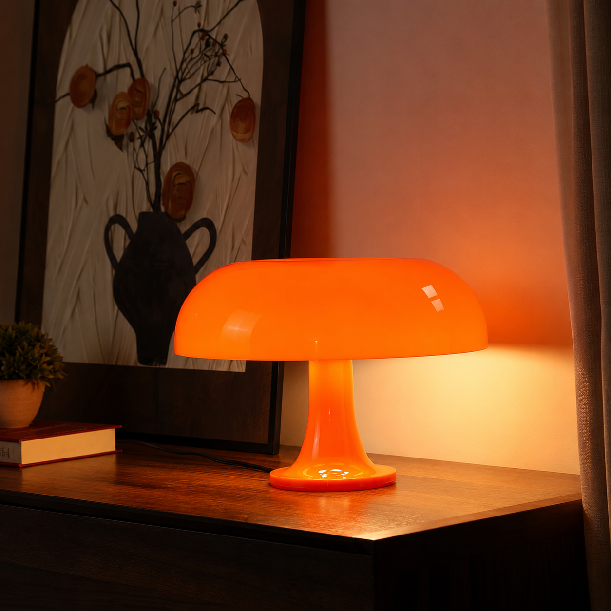 Orange Mushroom Lamp
